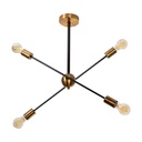 Lámpara Colgante Moderno Bronce 60w E27 4 Luces