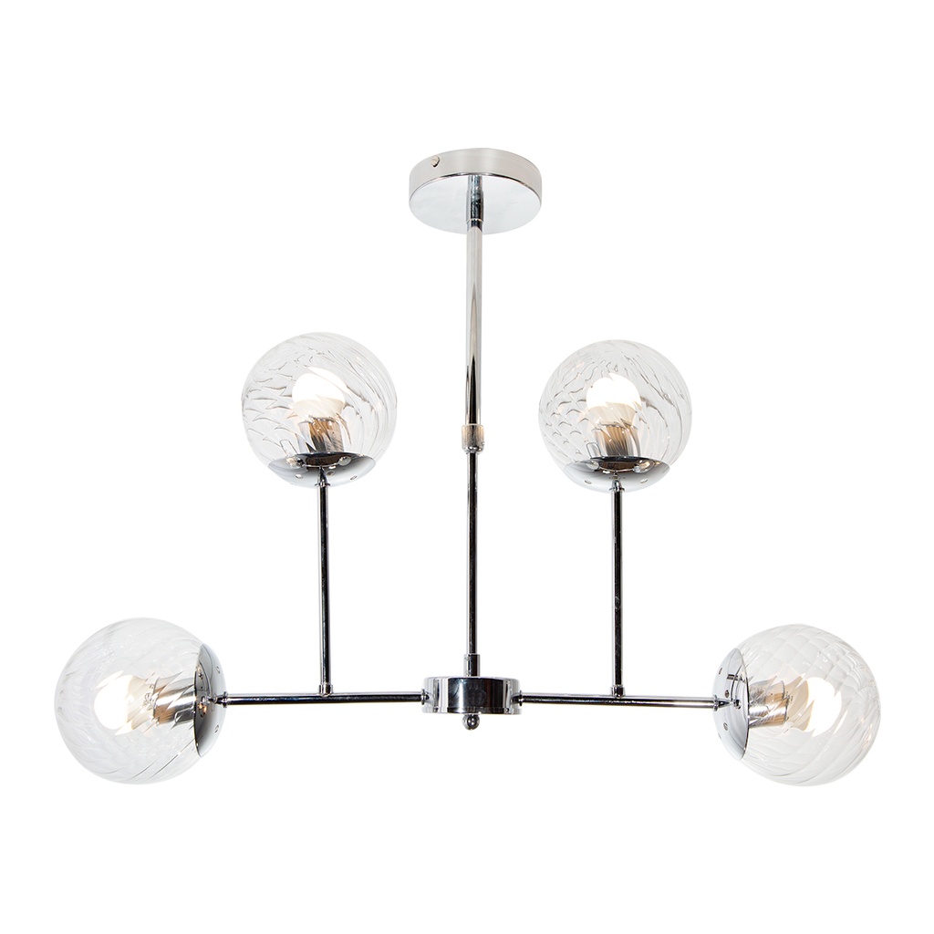 Lámpara de Techo Moderno Cromo 40w E27 4 Luces