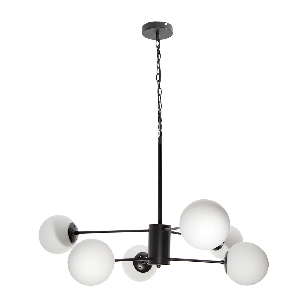 Lámpara Colgante Moderno Negro 40w E27 6 Luces