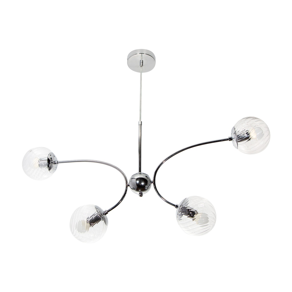 Lámpara Colgante Cromo 4 Luces  E27 40w