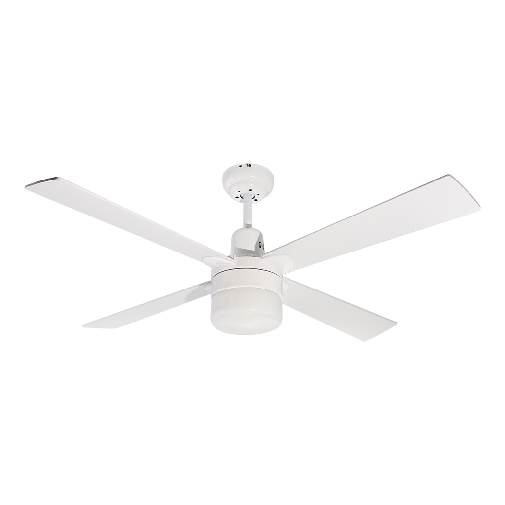 Ventilador de Techo 48 Blanco 60W 4 Aspas 1 Luz E27