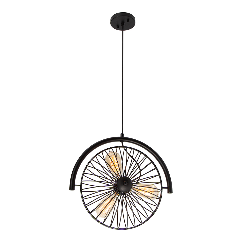 Lámpara Colgante  Negro Mate 40W E27 3 Luces