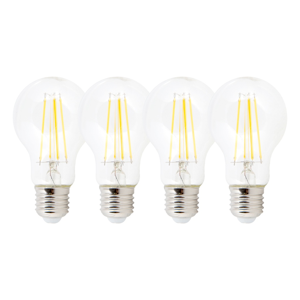 Foco Filamento LED Luz Amarilla Vintage  3000K 7W A60 4 set