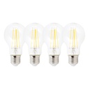 Foco Filamento LED Luz Amarilla Vintage  3000K 7W A60 4 set