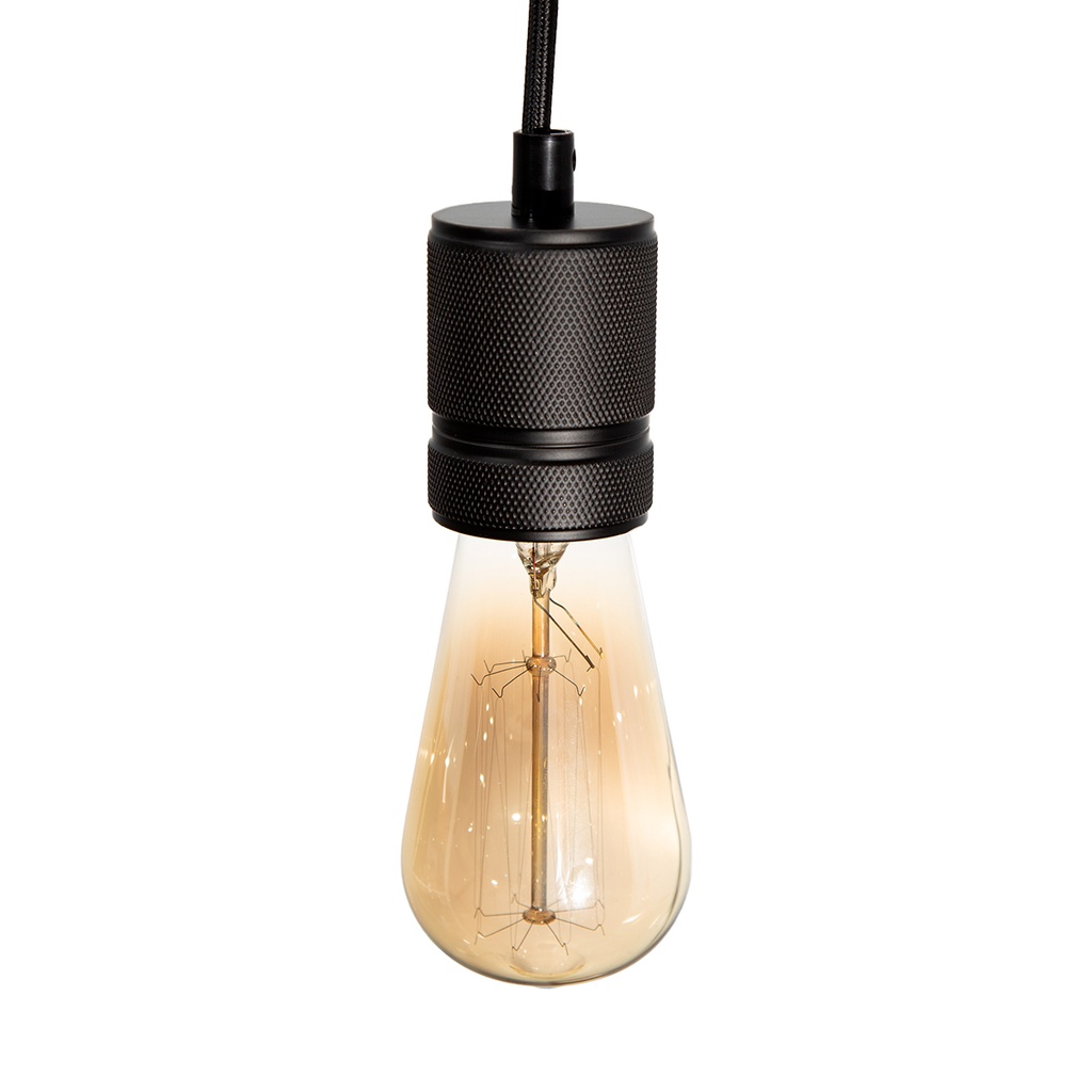 Lámpara Colgante Mini Retro Negro Mate E27 60W 1 Luz