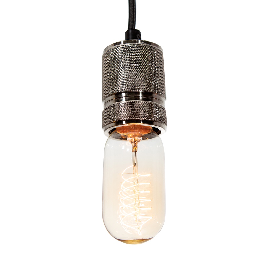 Lámpara Colgante Mini Retro Níquel Satinado E27 60W 1 Luz