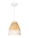 Lámpara Colgante Estilo Japonés Ratán Blanco 40w Socket E27 1 Luz