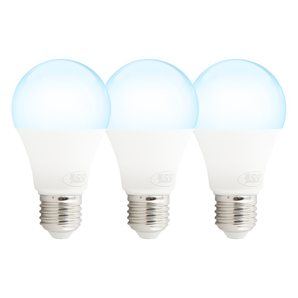 Foco LED Tipo A60 Integrado 10w Luz Blanca 5000k Socket E27 3 set