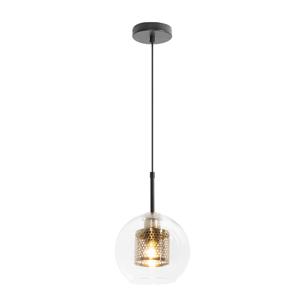 Lámpara Colgante Opulent Lighst Negro Dorado E27 40w 1 Luz