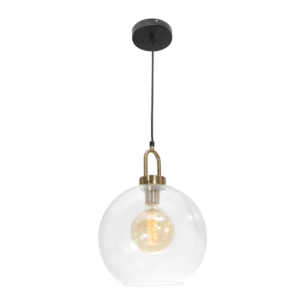 Lámpara Colgante Moderna Negro y Bronce Socket E27 60w 1 Luz