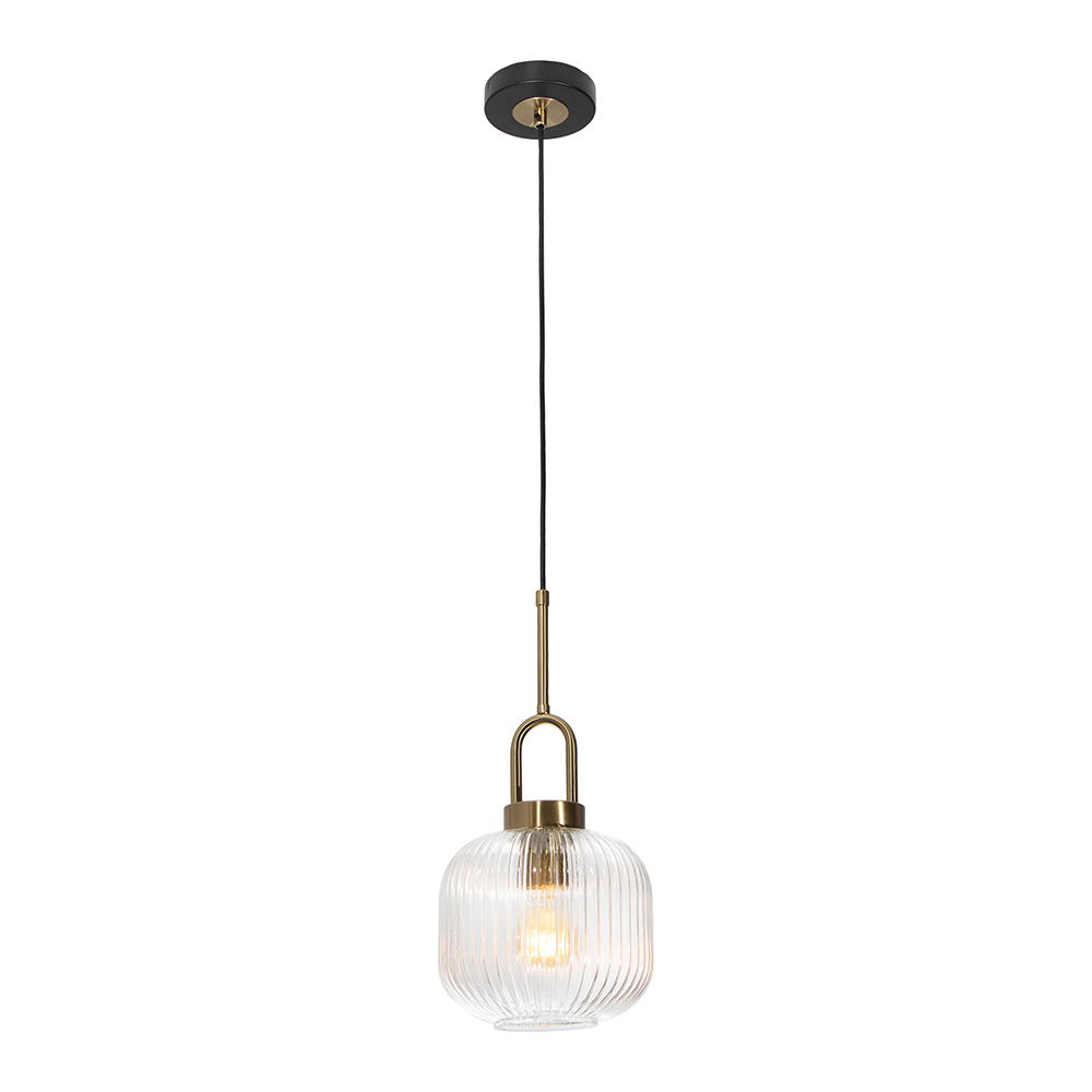 Lámpara Colgante Moderna Negro y Bronce Socket E27 60w 1 Luz