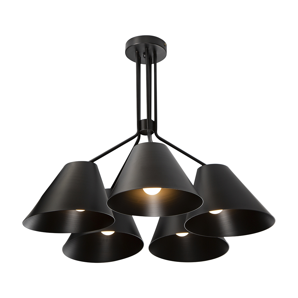 Lámpara Colgante Dark Decor Negro E27 60w 5 Luces