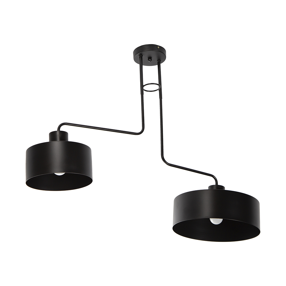 Lámpara de Techo Dark Decor Negro E27 40w 2 Luces