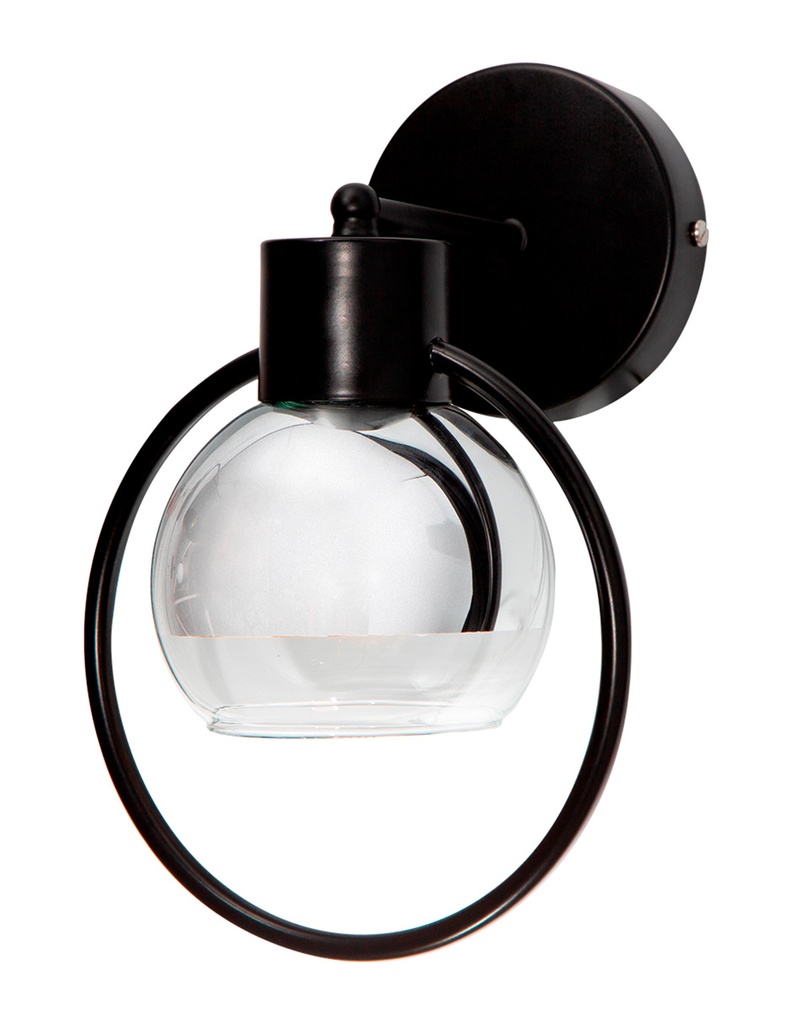 Lámpara de Pared Modern Luxe Negro E27 40w 1 Luz