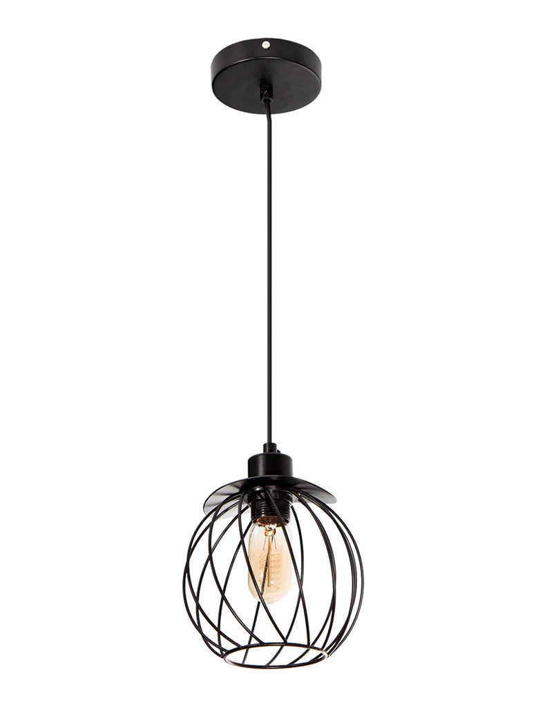 Lámpara Colgante Modern Luxe Negro E27 40w 1 Luz