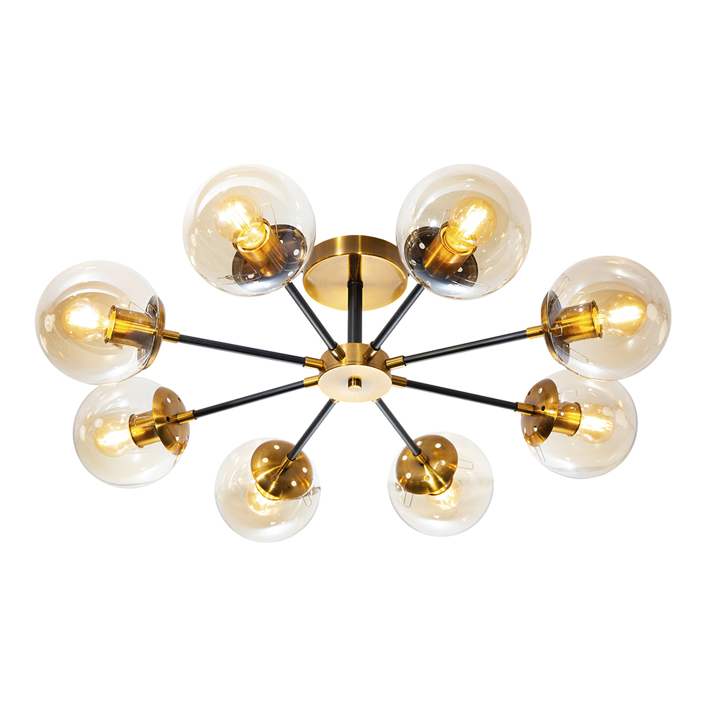 Lámpara de Techo Opulent Niquel Satinado E27 40w 8 Luces
