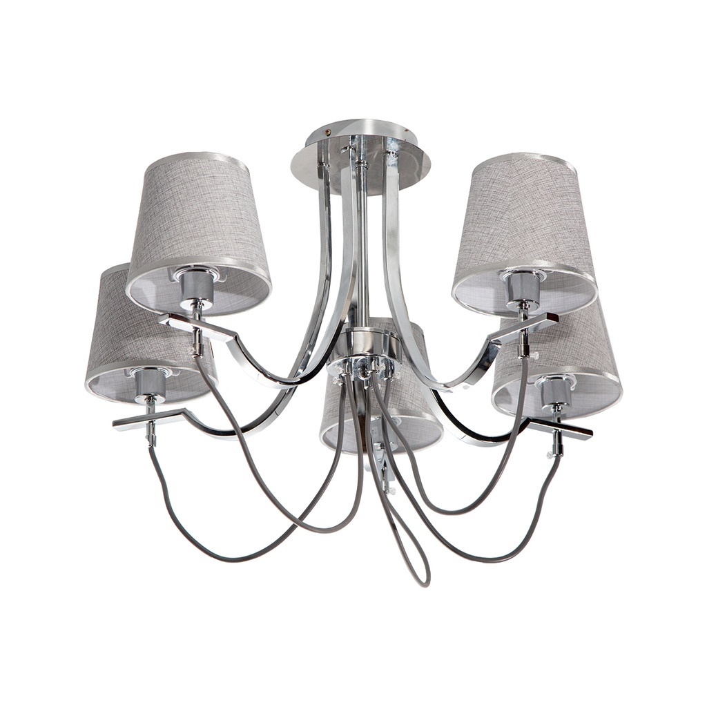 Lámpara de Techo Modern Luxe Plateada E14 40w 5 Luces