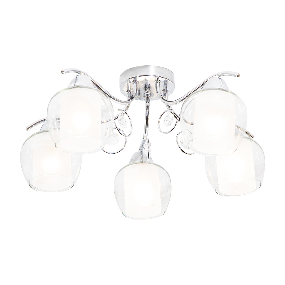 Lámpara de Techo Modern Luxe Plateada E14 40w 5 Luces