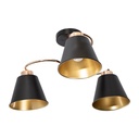 Lámpara de Techo Negro Oro Frances Dark Decor E27 40W 3 Luces