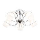 Lámpara Techo Cromo Vidrio Claro Modern Luxe E27 40W 5 Luces