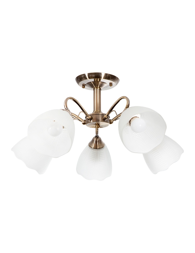 Lámpara de Techo Latón Antiguo Clásico E27 G45 40W 5 Luces