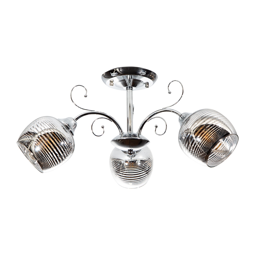 Lámpara Techo Cromo E27 40W 3 Luces