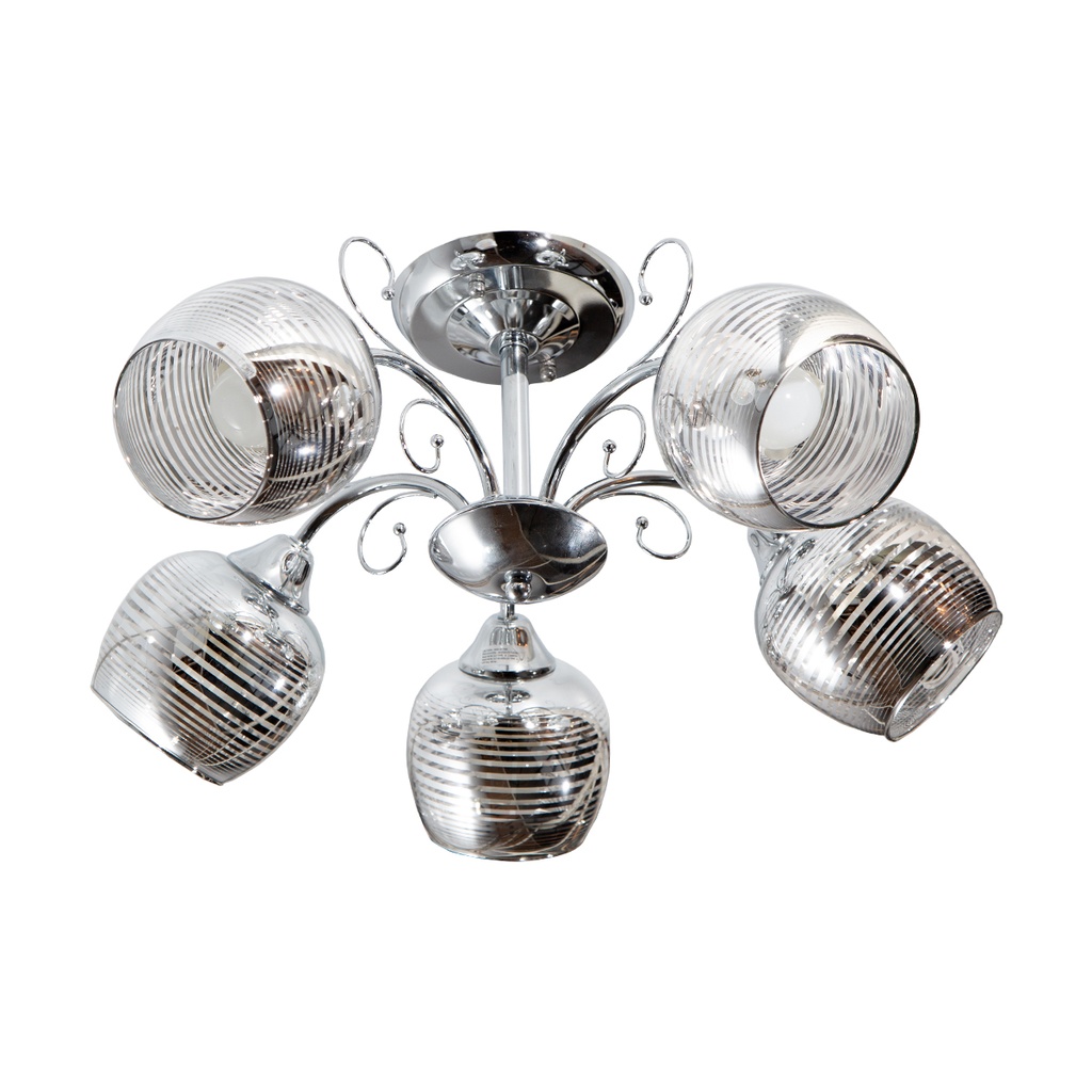 Lámpara Techo Cromo E27 40W 5 Luces