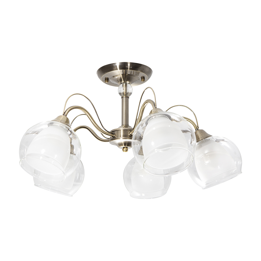 Lámpara de Techo Latón Antiguo Clásico E27 40W 5 Luces