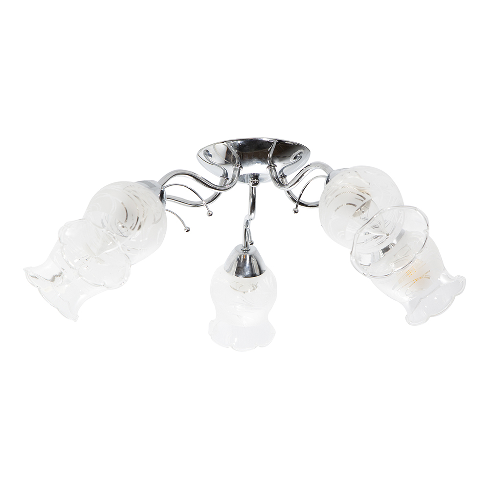 Lámpara de Techo Plata Cromo Clásico E27 40W 5 Luces