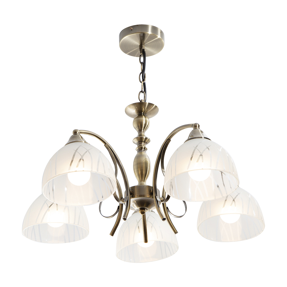 Lámpara Colgante Latón Antiguo Clásico E27 40W 5 Luces