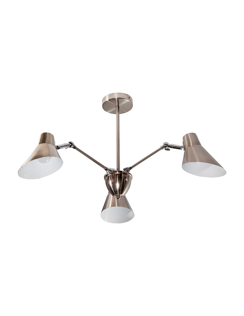 Lámpara Techo Níquel Satinado E27 40W 3 Luces