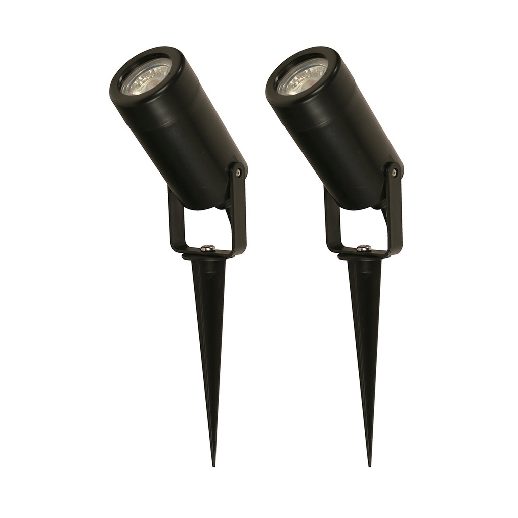 Lámpara Exterior LED Negro 7W 2 Piezas