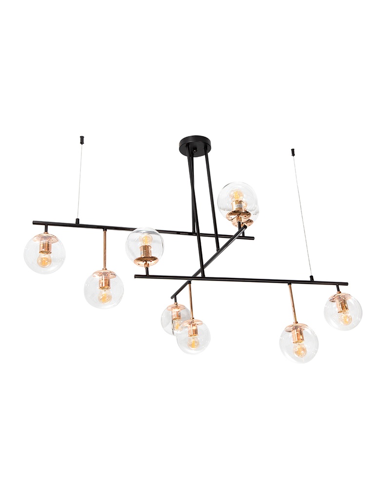 Lámpara Colgante Negro Oro E27 40w 9 Luces