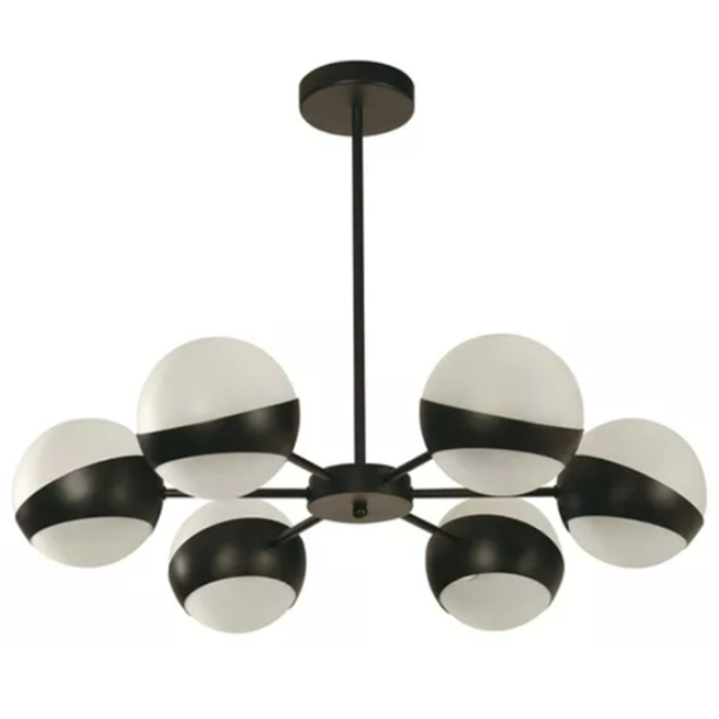Lámpara Colgante Sputnik Negro Mate E27 40w 6 Luces