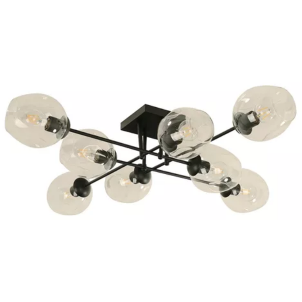 Lámpara de Techo Sputnik Negro Mate E27 40w A55 8 Luces