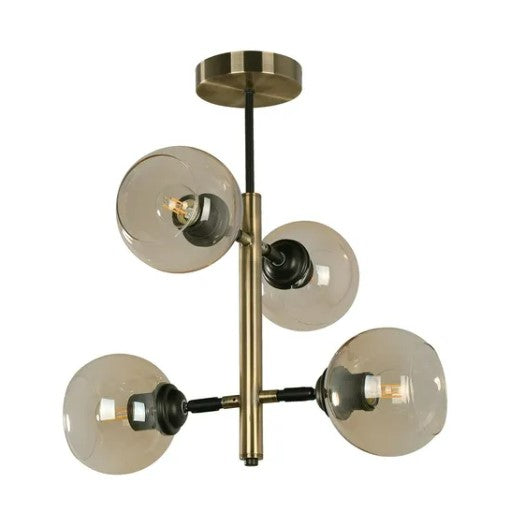 Lámpara de Techo Sputnik Latón Antiguo E27 G45 40w 4 Luces