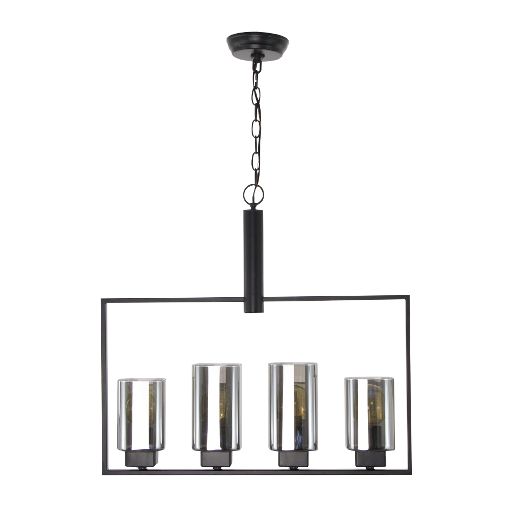Lámpara Colgante Color Negro Mate 60 W de 4 Luces
