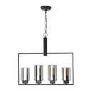 Lámpara Colgante Color Negro Mate 60 W de 4 Luces