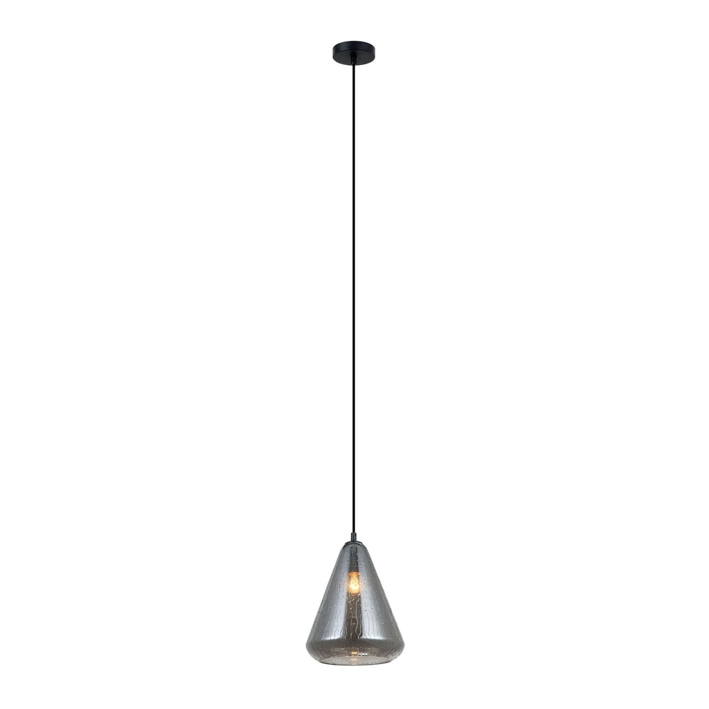 Lámpara Colgante Moderna Negro E27 40w 1 Luz Smokey Gray / Electro Plate