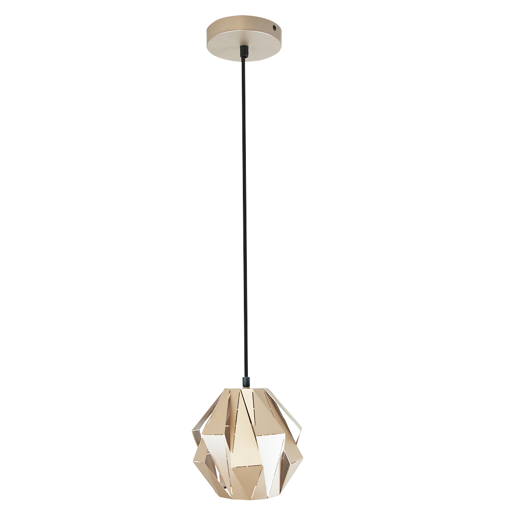 Lámpara Colgante Plateada Hexágono Panal Abeja 40w E26 1 Luz