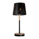 Lámpara de Mesa Negro Mate Madera E27 40W 1 Luz