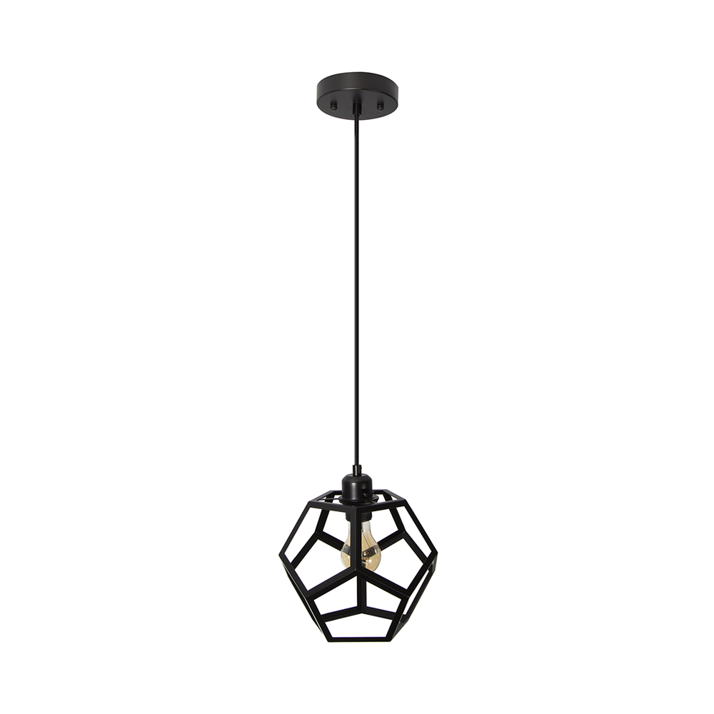 Lámpara Colgante Negro Mate E27 60w 1 Luz