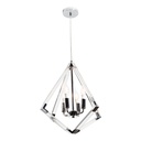 Lámpara Colgante Rústico Plata Cromo E12 40W 4 Luces