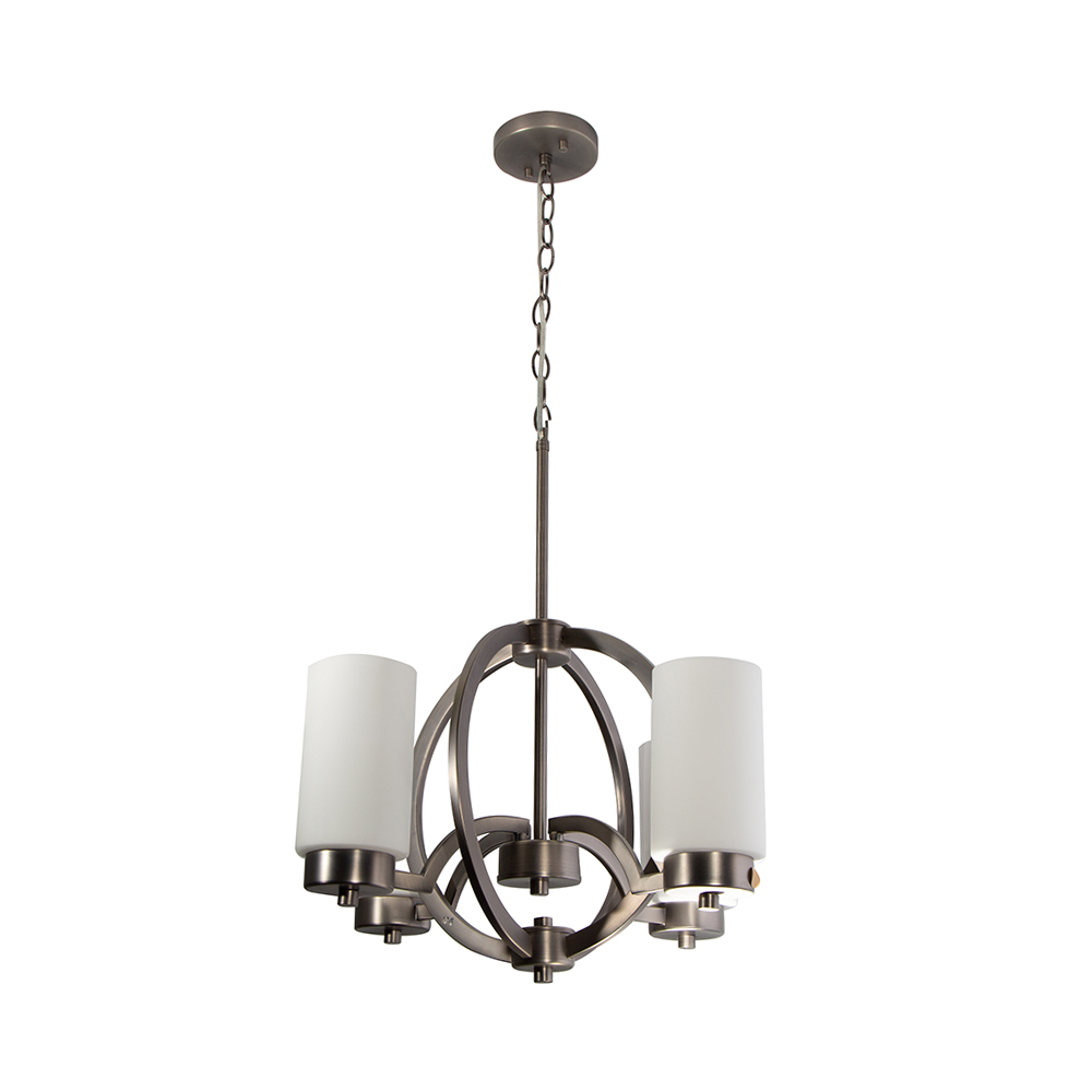 Lámpara Colgante  Transicional Níquel Satinado E27 40W 4 Luces