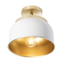Lámpara de Techo Vintage Blanco Mate Oro 40W E27 1 Luz