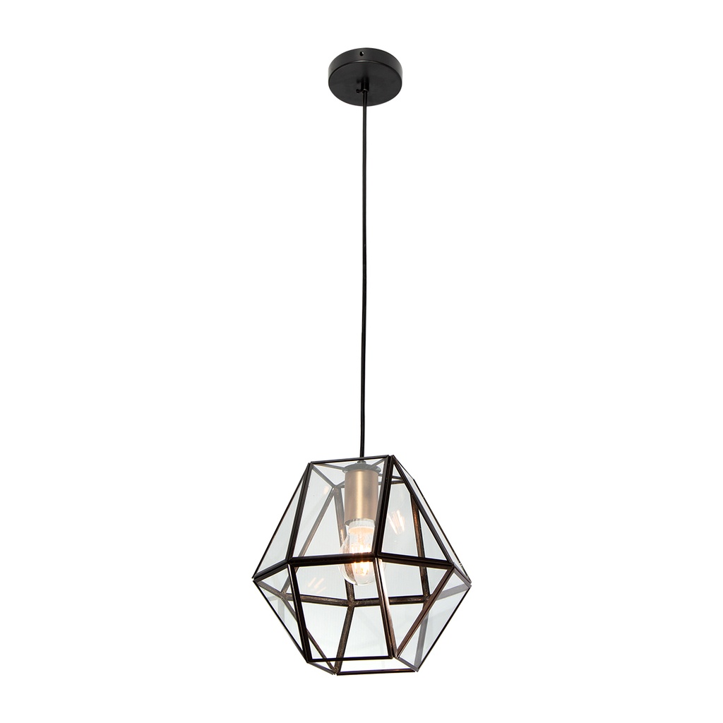 Lámpara Colgante Geometrica Vintage Negro Mate E27 40W 1 Luz