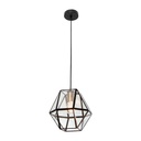 Lámpara Colgante Geometrica Vintage Negro Mate E27 40W 1 Luz