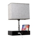 Lámpara de mesa E27 40w con 2 cargadores de puerto USB