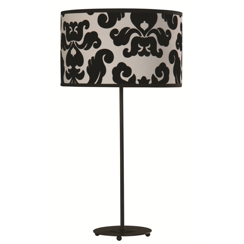 Lámpara de Mesa de 1 Luz Color Negro y Blanco