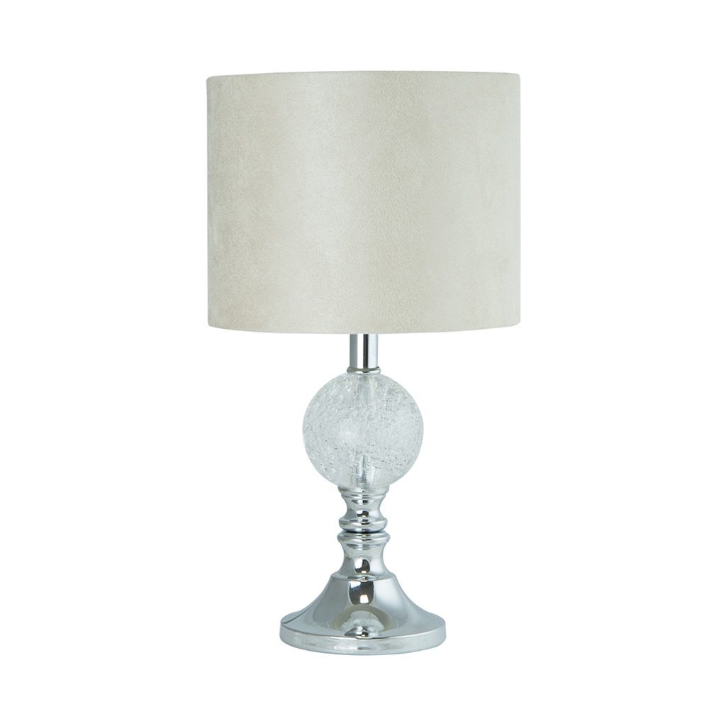 Lámpara de mesa 1 Luz E27 60W acabado en cromo, material acrílico